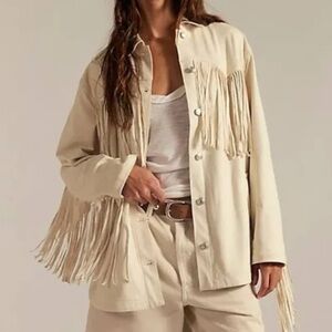 Free People Fringe Out Denim Jacket